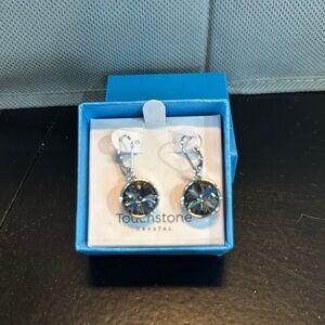 Touchstone Crystal Lulu Earrings, Silver Night